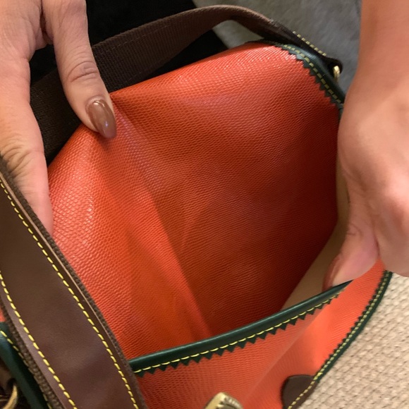 Orange and brown genuine leather saddle bag - Picture 4 of 8